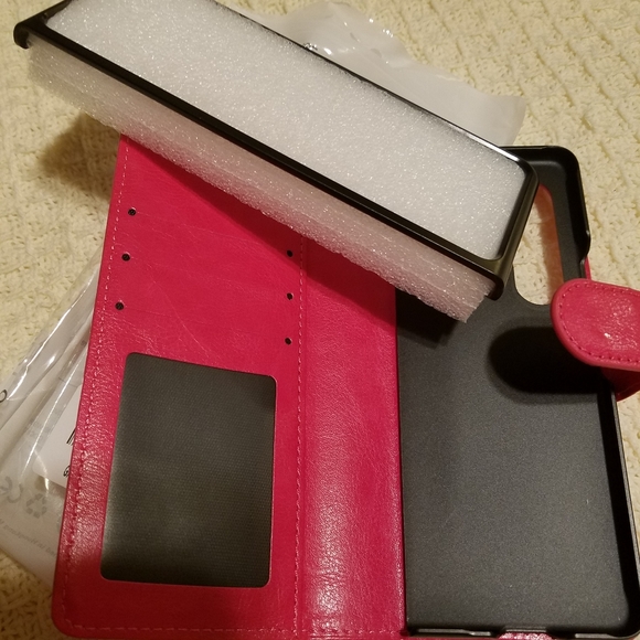 ❤️🎊Host Pick🎊❤️Pink Samsung Galaxy Z Fold3 Case, Wallet Pouch Cover Kickstand - Picture 7 of 12